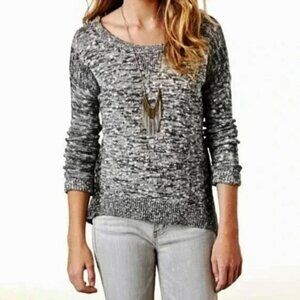 American Eagle Outfitters Black and White Knit Marled  Sweater  Size S